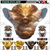 HIJAU HONDA PCX 160 NEW GOLDEN DRAGON PICTURE Winshield visor sticker (033) / GREEN DRAGON Winshield