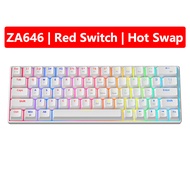 ☾ARRANGE☽ ZIFRIEND ZA646 63 Keys Mechanical Keyboard Wired Gaming Keyboard RGB Backlit 3 Pin Hot Sw