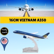 16cm Vietnam Airbus A350 Diecast Metal Airplane Model Toy Aircraft Simulation Plane with Display Sta