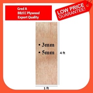 [1ft x 4ft] Papan Plywood / Solid Plywood 3mm 5mm