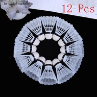 BB 12 Pcs White Plastic Badminton Ball Shuttlecos Sport Training Sport MY