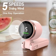 N607 With LED Display Turbo Fan USB Rechargeable Foldable Easy to Carry Hand-held Fan Pigfly