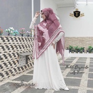 Khimar printing payet / khimar motif arani payet ori Thewa / hijab instan printing / jilbab ceruty b