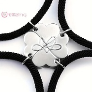[UtilizingS] Four-leaf Clover Magnetic Best Friendship Bracelets For 4pcs Women Men Magnet Heart Bes