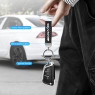ZR สำหรับพวงกุญแจรถหนังคาร์บอนไฟเบอร์แหวนกุญแจโลหะผสมสังกะสีสำหรับ Mercedes Benz AMG W204 W212 W211 W205 W210 W203 W124 W213 W169 W176