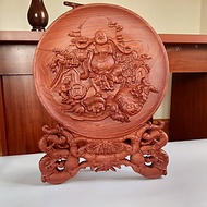 Tranh đĩa Phật Di Lặc bằng gỗ hương đá cao cấp ĐI01