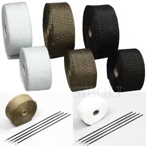 5M 10M Motorcycles Exhaust Manifold Header Downpipe Heat Wrap Front Pipe Insulation Cloth Roll With 
