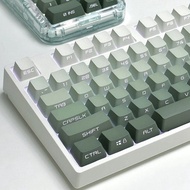 in stock Seaweed PBT keycaps  font transmits light OEM profile white and cyan gradient color keycap 