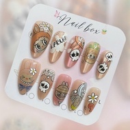Labubu TM089 cat eye Nailbox, Set of 10 Piece cute cartoon cat eye fake sleeves according to sizes X