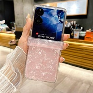 For Xiaomi Mix Flip Mix Flip2 MixFlip Case Luxury Hinge Protection Pink Conch Shell PC Hard Flip Pho
