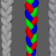 OBJ Twist Braid Long Braid Ponytail Braid 3D Model ue5 maya max u3d blender