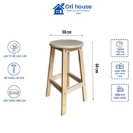 Ghế đôn gỗ cao su hàng lắp ráp cáo 60cm