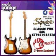 Squier Classic Vibe 60s Stratocaster Left-Handed Electric Guitar, Laurel FB, 3-Tone Sunburst