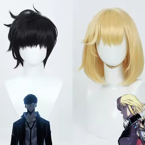 Anime Level Sung Jinwoo Cosplay Wig Cha Hae-In Role Play Wigs Golden Hair Halloween Carnival Party O