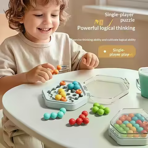 Mini Pocket Montessori Puzzle Toys Beads Game IQ Board Game Children's Spatial Logical Thinking Trai