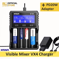(พร้อม Adapter) XTAR เครื่องชาร์จ VX4 ชาร์จได้ 4 ช่อง รองรับแบตเตอรี่ 1.5V/3.6V/3.7V/3.2V | Li-ion /