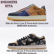 Sepatu Nike Air Force 1 Low x Travis Scott / Nike SB Dunk Low x Travis Scott Cactus Jack BNIB 100% A