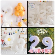 24HR Shipping-White Number Balloon/Large Balloon/Number Balloon/Color Balloon/White