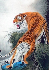 POSTER JUMBO UKURAN 100 X 70 CM TEMA HARIMAU / LUKISAN CETAK HARIMAU HR13 / POSTER CETAK HARIMAU / H