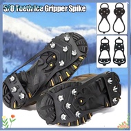 AKIYAMAMIO 1 Pair Ice Gripper Spike, Spike 5/8 Teeth Shoes Crampons, Universal Anti-Slip Snow Crampo