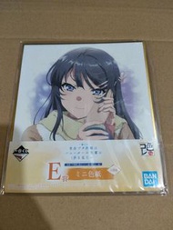現貨 全新 日版 正版 一番賞 青春豬頭少年不會夢到兔女郎學姐 E賞 迷你色紙 櫻島麻衣 冬服 冬之街背景