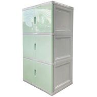Global House ZeKing ตู้พลาสติกบานเปิด 3 ชั้น 70x50x121ซม. รุ่น Colorvid W5 สีเขียว รับประกันของเเท้!