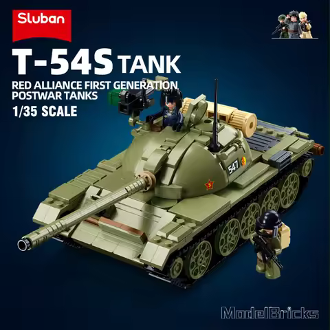 604PCS 1/35 Scale T-54 Medium Tank Building Blocks Military Armored Vehicle Model Bricks Desktop Orn