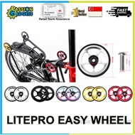 Litepro Easy Wheel Ezwheel CNC Aluminum Alloy Easy Wheels for Brompton Folding Bikes Lightweight Portable Bike 1pair