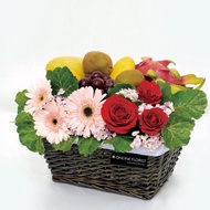 get well fruit basket/fruit hamper/fruit gift hamper/fruit basket with flowers