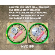 Set RIM ALLOY NVX SIZE 17 x 1.60 Front And Back ALLOY EXCEL TAKASAGO ASIA Ready To Install Ready To Balance
