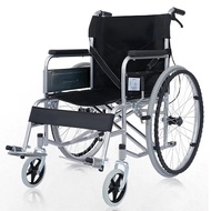 รถเข็นผู้ป่วย รถเข็นใช้บ้านมากฟังก์ชั่นพักเก็บง่ายรถเข็นสำหรับสูงวัยผู้ป่วยพิการรถเข็นฟรีติดตั้งสบายมั่นคงใช้นานรถเข็นผู้สูงอายุ รถเข็นผู้ป่วย Wheelchair วีลแชร์ พับได้ น้ำหนักเบา ล้อ 24 นิ้ว มีเบรค หน้า,หลัง 4 จุด สีดำ