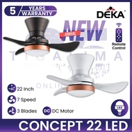 DEKA CONCEPT 22 LED 22 Inch 3 Blades 14 Speed DC Motor Remote Control Ceiling Fan With Light Kipas Siling Kipas Syiling