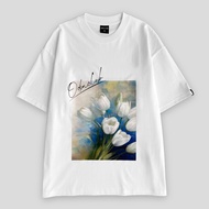 ODIN CLUB Tulips Print Oversized Short Sleeve Polyester T-Shirt Unisex Local Brand Street