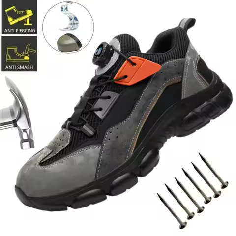 Men's Comfortable And Safe Shoes, Steel Toe Work Shoes, Puncture Resistant Work Shoes, Men's Protect