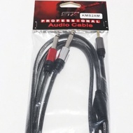 kabel audio Jack mini stereo 3.5mm to 2 Jack Akai mono merk stx