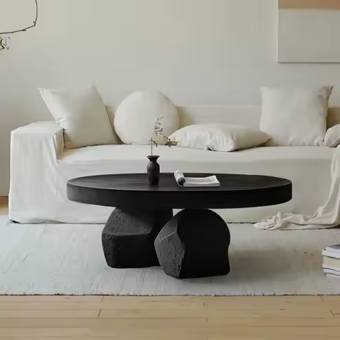 Storage Design Side Table Black Aesthetic European Unique Luxury Coffee Table Center Nordic Center M