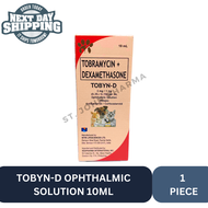 Tobyn-D Tobra + Dexa Ophthalmic Solution Eye Drops 10mL For Pets & Humns