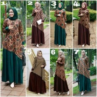 Gamis Batik Baju Batik Muslimah Batik Kombinasi Fashion