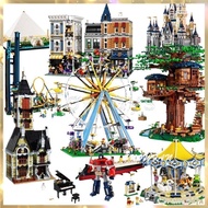 LEGO Disney Castle Pyramid Stadium Sydney Opera House Hogwarts Castle Globe Children's Toys Baby Gif