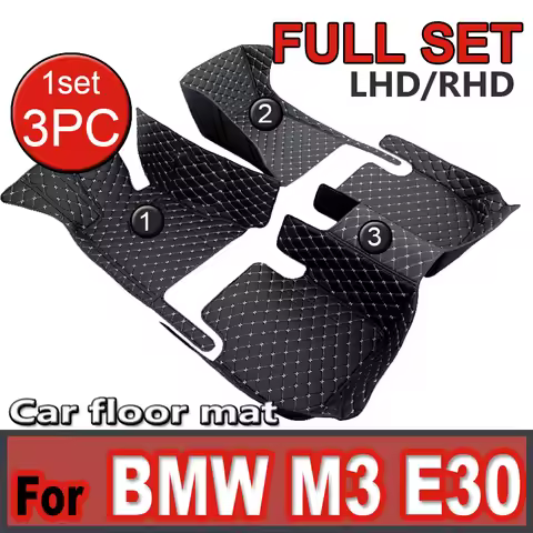 Car Floor Mat For BMW M3 E30 1986~1991 5 Seats Coupé Leather Floor Mats Full Cover Carpet Protector 