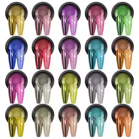 Titanium Mirror Nail Art Glitter Pure Colour Magic Mirror Powder Gel Friction Glitter Effect DIY y2k