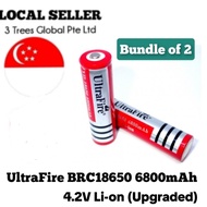 Geniune UltraFire BRC18650 6800mAh 4.2V Li-on Battery
