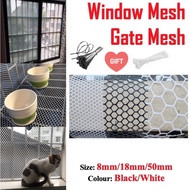 [WINDOW MESH/GATE MESH ] 0.6cm / 0.8cm / 1.2cm Multi-purpose Cat Mesh Black White Plastic Net Window