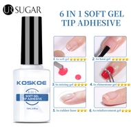 6 IN 1 Soft Gel Tip Extension Adhesive Nail Gel Polish Falses Nail Tips Multi-Function Rubber Base G