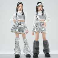 Children's Sequins Technology Street Dance Costumes Girls Hip-Hop Trendy Cool Fashionable Jazz Suit 