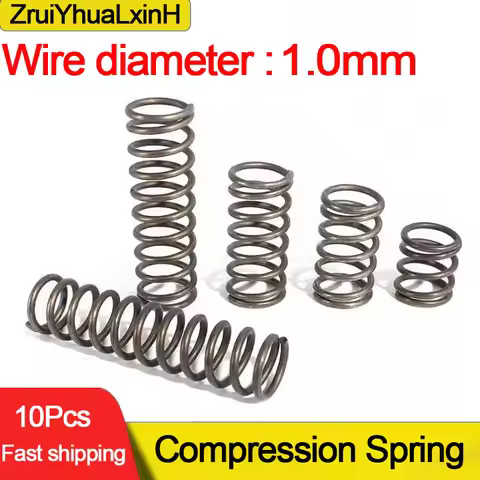 10Pcs/Lot 1.0mm Micro Small Compression Spring OD 5/6/7/8/9/10/11/12/13/14/15/16/17/18/19/20mm Lengt