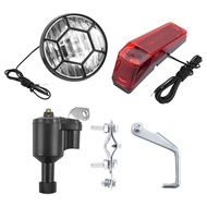 Bike Light Bicycle Motorized Bike Friction Generator Dynamo Headlight Tail Light Kit 6V 3W Bike Acce