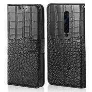 Crocodile Leather Case OPPO Reno2 Z 2 F Reno 2Z 2F Flip Cover