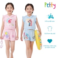 Petty summer outfit Set for active children - Shirt and hat Sleeveless Shoulder slit and soft elasti