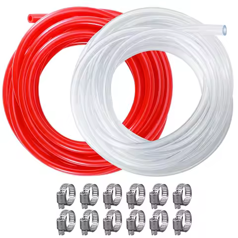 Kegerator Co2 Gas Line Beer Tube 3M Gas Hose + 3M Beer Line With Hose Clamp For Home Brewing Beer To